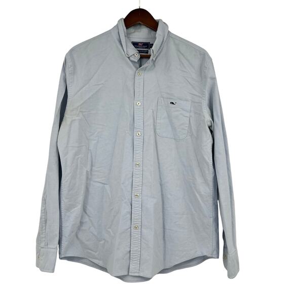 VINEYARD VINES Shirt men’s Large Button Down Whale Shirt Long Sleeve Blue preppy - Picture 1 of 6